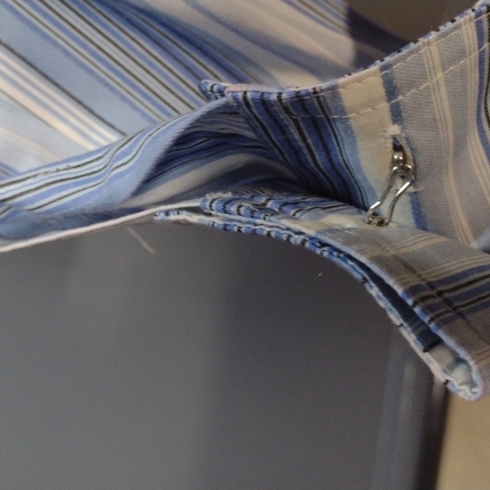 Blue striped button down blouse - Picture 7 of 8